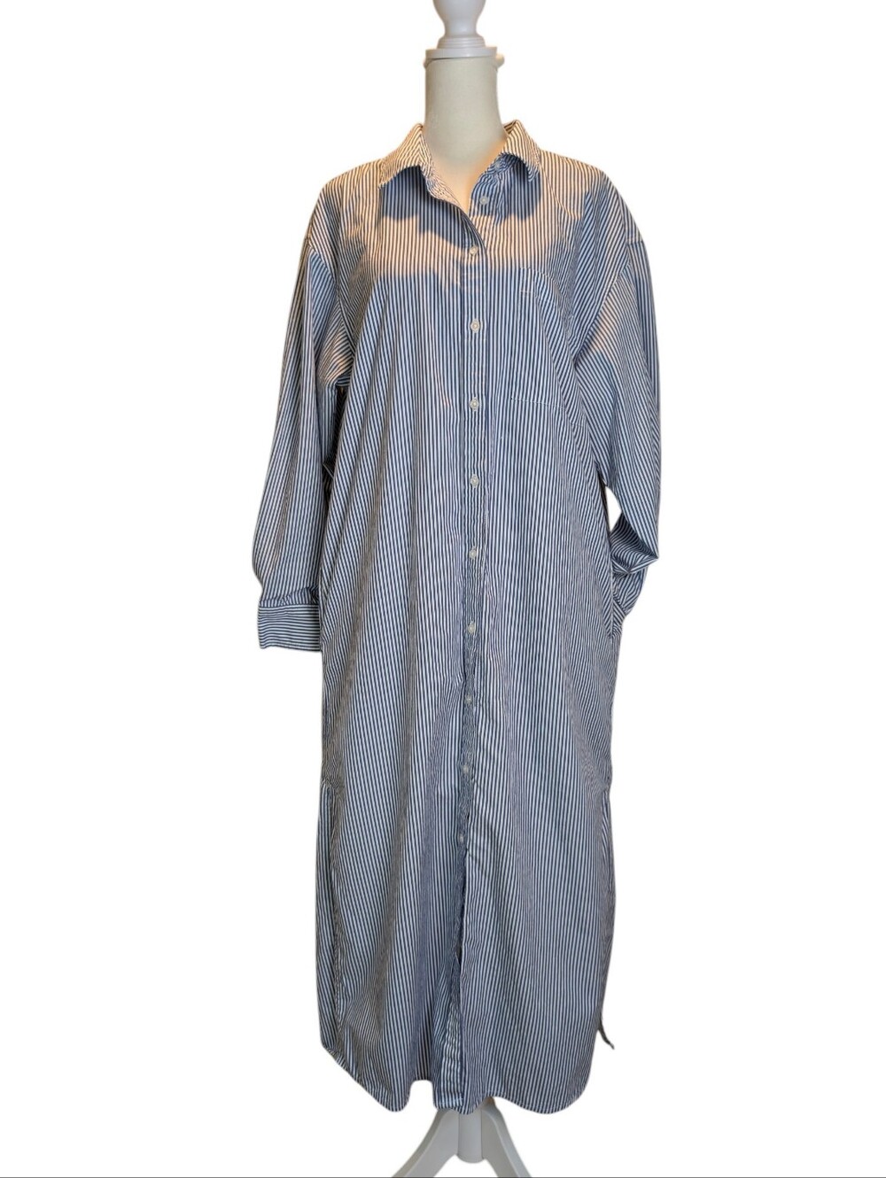 Old Navy Striped Midi Shirt Dress, Size Large